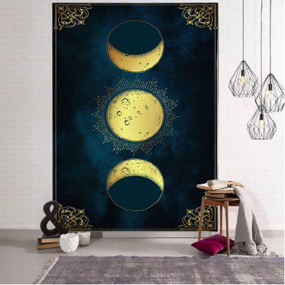 Sun Moon Phase Tarot Tapestry Wall Hanging Psychedelic Witchcraft Tapiz Hippie Dormitory Living Room Home Decor