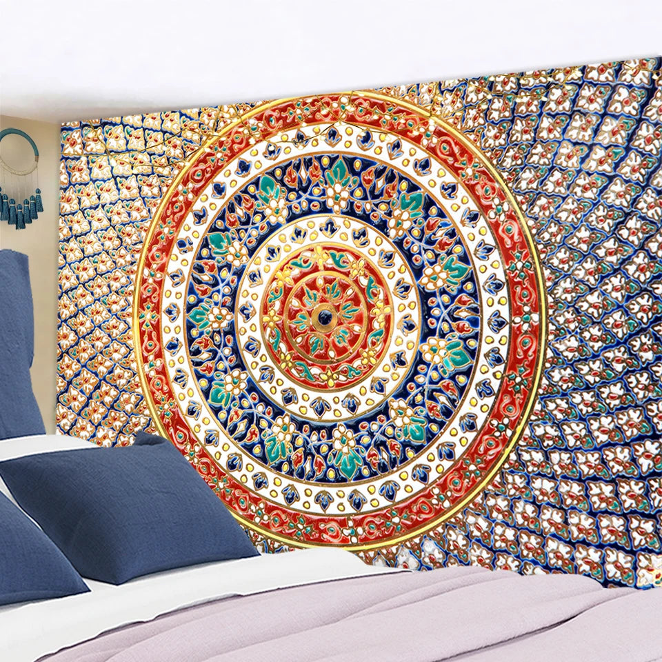 Mandala Tapestry Wall Hanging Floral Boho Deco Dorm Tapiz Psychedelic Tapestry Hippie Carpet Indian Background Fabric Wall